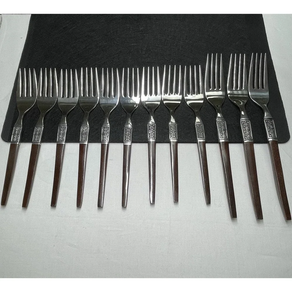 Vintage 1960s EKCO Eterna La Joya Set 12 Forks Silverware Flatware Made in Japan